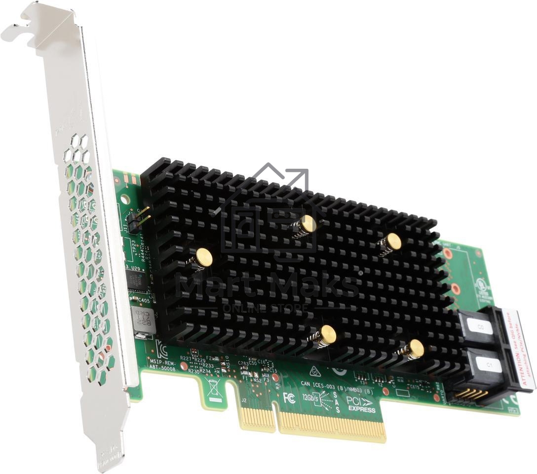 Контролер LSI 9400-8i SGL (05-50008-01), PCIe 3.1 x8 LP, Tri-Mode SAS/SATA/NVMe 12G HBA, 8port(1*int SFF8643), 3408 IOC