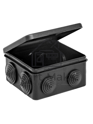 Коробка распределительная ОП 100х100х50мм (откид. крышка)УХЛ1 IP54 черный Ruvinil 67045Ч