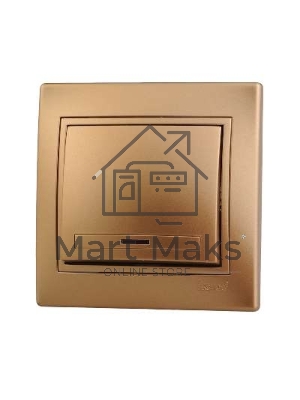 Выключатель 1-кл. СП Мира 10А IP20 с подсветкой метал. зол. LEZARD 701-1313-111