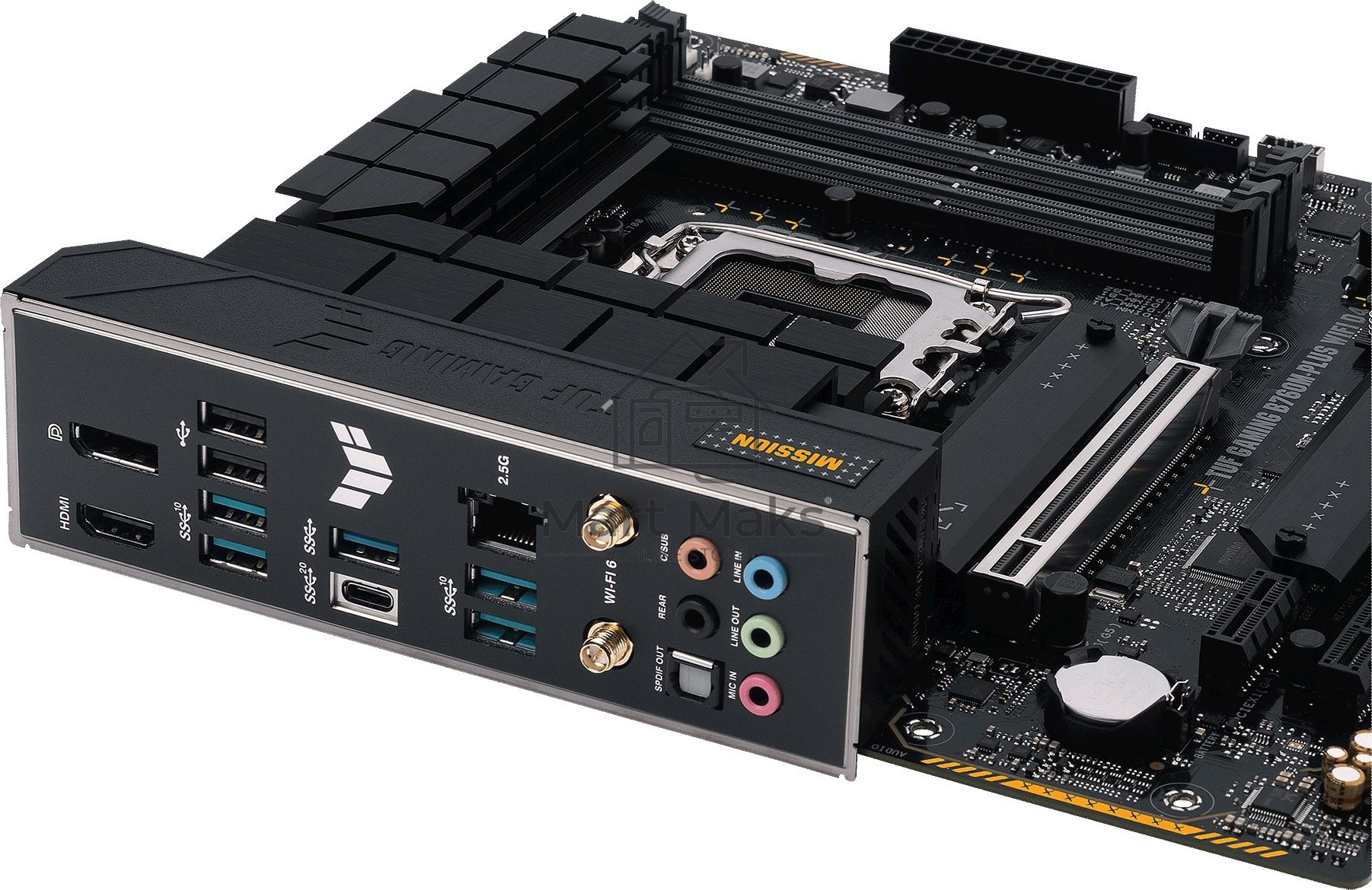 Материнская плата ASUS TUF GAMING B760M-PLUS WIFI D4, LGA 1700, Intel B760, 4xDDR4, 4xSATA, 2xM.2, 1xPCI-E 5.0 x16, 1xPCI-E 4.0 x4, 1xUSB-A 3.2 Gen 1, 4xUSB-A 3.2 Gen 2, 2xUSB 2.0, 1xUSB-C 3.2 Gen 2x2, 1x2.5Gb LAN, 5x3.5 мм, 7.1, Wi-Fi 6, Bluetooth 5.2, M