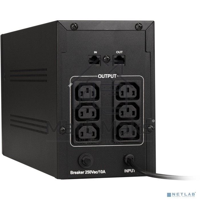 Источник бесперебойного питания ExeGate SpecialPro UNB-1500.LED.AVR.C13.RJ <1500VA/950W, LED, AVR, 6*IEC-C13, RJ45/11, Black>