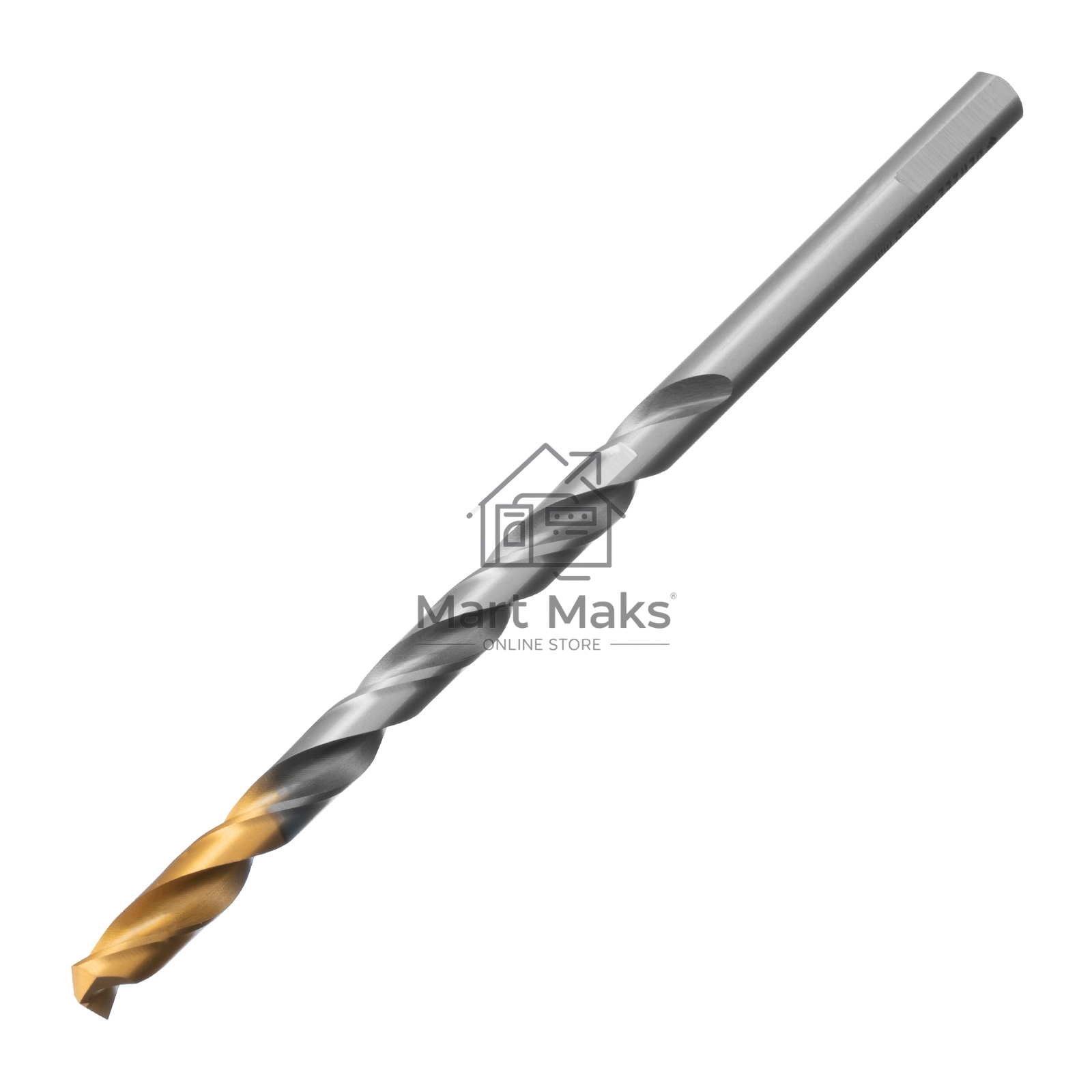Сверло спиральное по металлу Denzel 8 х 165 мм, Р6М5, Golden Tip, удлиненное