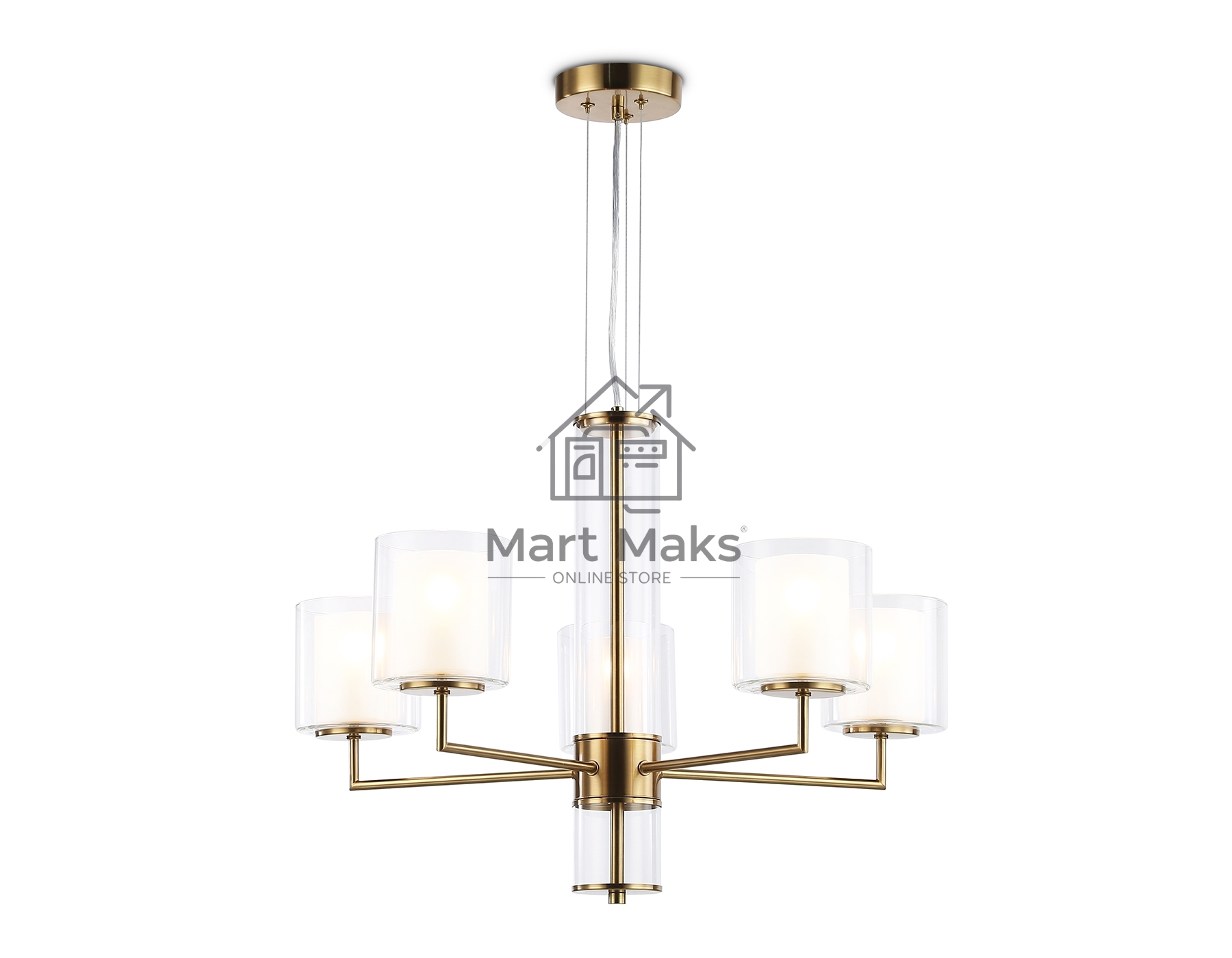 Люстра Ambrella light LH56011/5 BS/FR латунь/белый матовый E14*5 max 40W D640*1260