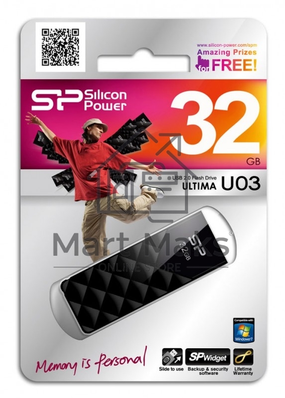 Флешка USB R/W R/W 32Gb Ultima U03 SP032GBUF2U03V1K USB2.0 черный
