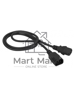 Шнур питания Lanmaster C13-C14, 3х0.75, 220В, 10А, черный, 1.5 метра
