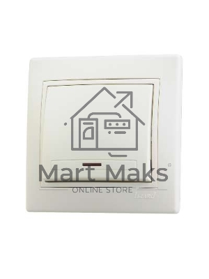 Выключатель 1-кл. СП Мира 10А IP20 с подсветкой крем./крем. LEZARD 701-0303-111