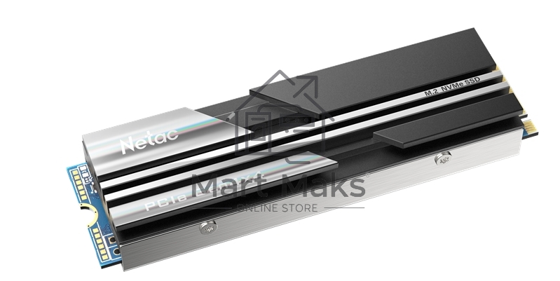 Накопитель SSD Netac NV5000, 500GB, M.2 2280, PCIe 4.0 x4, NVMe, R/W 5000/2500, с радиатором