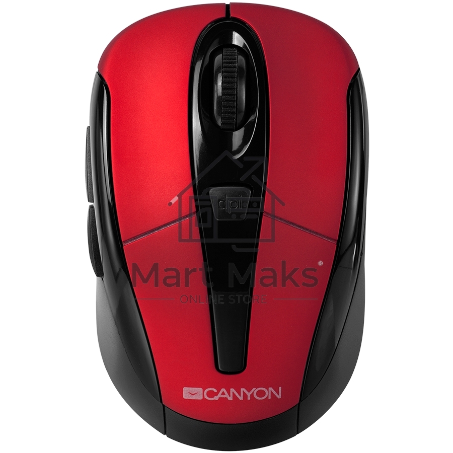 Мышь беспроводная Canyon MSO-W6 красный, 1600 dpi, радиоканал, USB, кнопки - 6