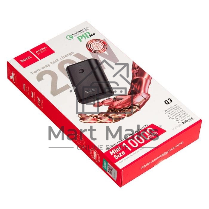 Портативный аккумулятор HOCO Q3 Mayflower быстрая зарядка QC3.0, PD20, USB-A 18W (10000mAh), черный