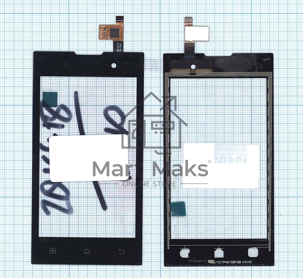 Сенсорное стекло (тачскрин) для Fly IQ4418 ERA Style 4, черное