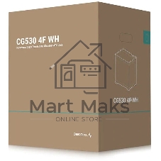 Компьютерный корпус Deepcool CG530 4F WH без БП, боковое окно (панорама), 3x120мм ARGB Reverce вентилятора на боковой стенке, 1x120мм ARGB вентилятор сзади, белый, ATX