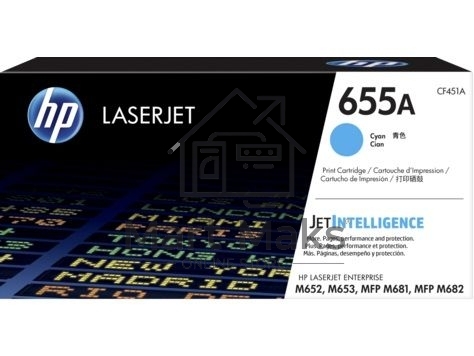 Картридж лазерный HP 655A голубой для HP CLJ M652/M653/MFP M681/M682 (CF451A) 10500 стр