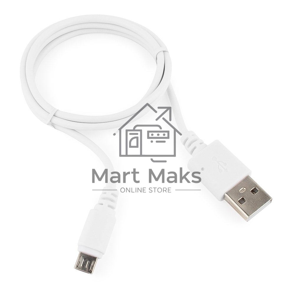 Кабель USB 2.0 Pro Cablexpert CC-mUSB2-AMBM-1MW, AM/microBM 5P, 1м, экран, белый, пакет