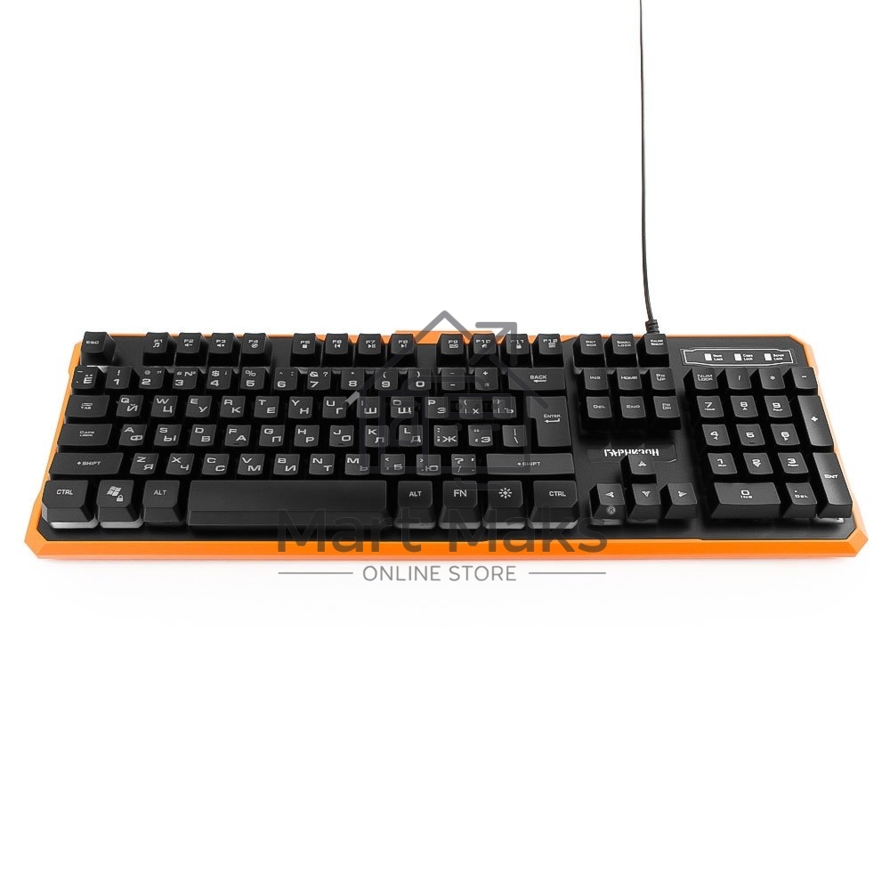 Клавиатура проводная игровая Гарнизон GK-320G черный USB, подсветка, код 