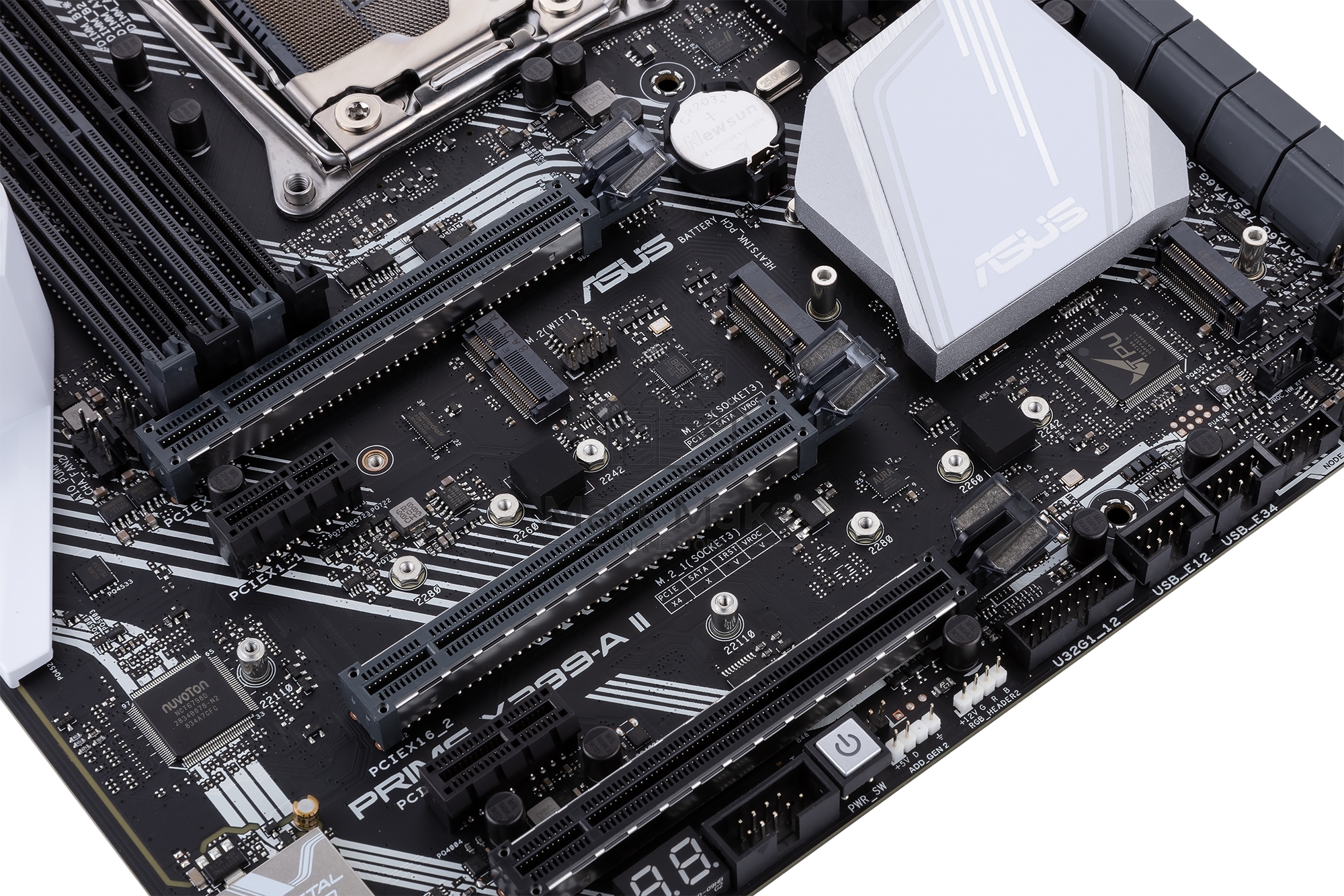 Материнская плата ASUS PRIME X299-A II, LGA 2066, Intel X299, 8xDDR4, 8xSATA, 3xM.2, 1xPCIe 3.0 x8, 2xPCIe 3.0 x16, 2xPCIe x1, 1x 1Gb LAN, 1xUSB 3.2 Gen 2, 2xUSB 3.2 Gen 1, 2xUSB 2.0, 5x3.5 мм, 7.1, ATX