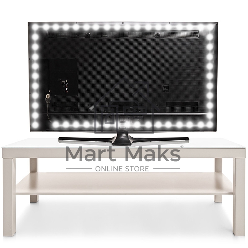 Лента LED с USB коннектором 5 В, 8 мм, IP65, SMD 2835, 60 LED/m, цвет свечения белый (6500 K)