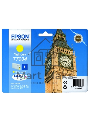 Картридж струйный Epson C13T70344010 желтый (800 стр.) для WorkForce WP-4015DN WP-4015, WP-4025DW WP-4025, WP-4095DN WP-4095, WP-4515DN WP-4515, WP-4525DNF WP-4525, WP-4535DWF WP-4535, WP-4595DNF WP-4595
