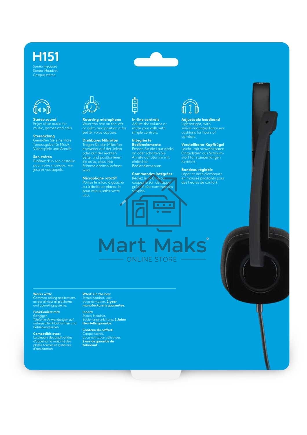 Наушники Logitech Headset H151 Stereo черный