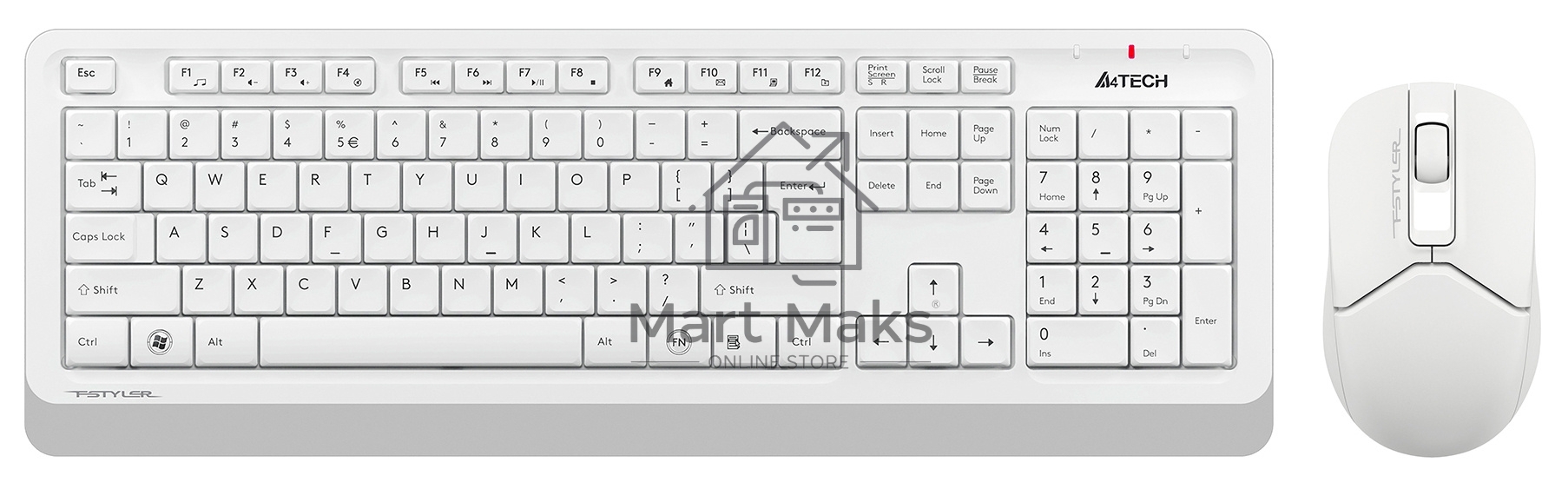 Клавиатура + мышь A4Tech Fstyler FG1012 клав:белый мышь:белый USB беспроводная Multimedia