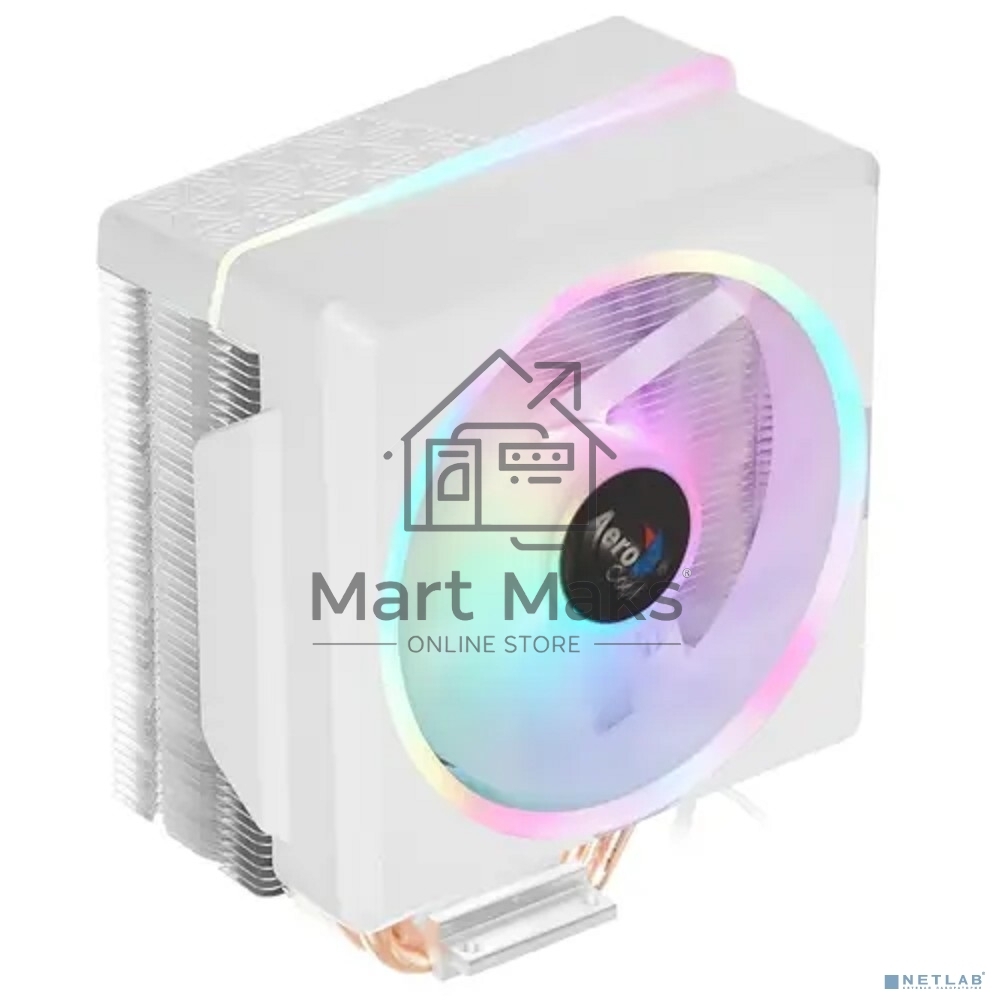 Кулер для процессора AeroCool / Formula Cylon 4F белый, 120 мм, алюминий/медь, 1800 об/мин, 26 дБ, 4 pin, 145 Вт, 160 мм