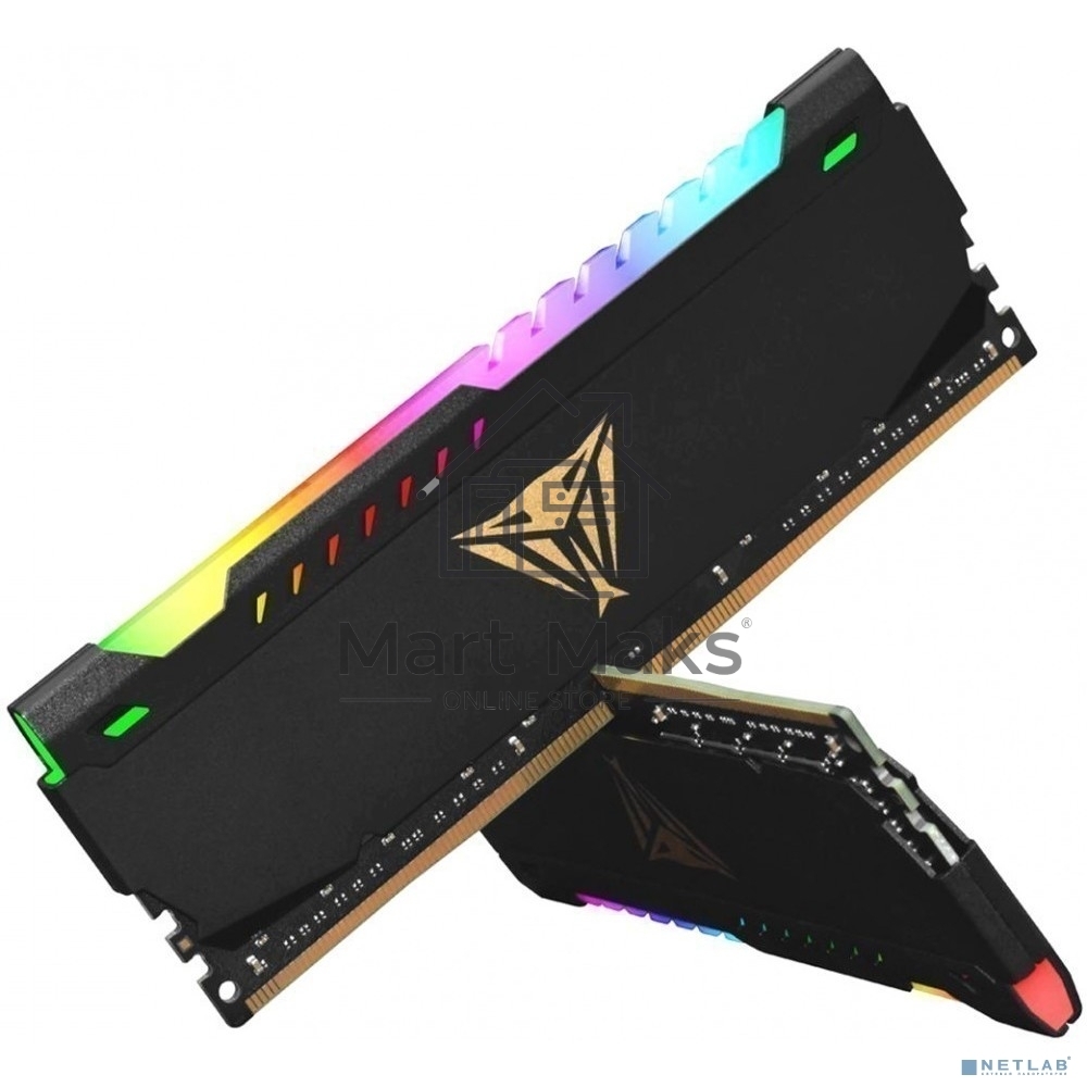 Оперативная память Patriot Viper Steel, DDR4, 32GB (2x16GB), 3200MHz, CL18, DIMM, с радиатором, RGB, черный