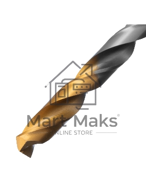 Сверло спиральное по металлу Denzel 8 х 165 мм, Р6М5, Golden Tip, удлиненное