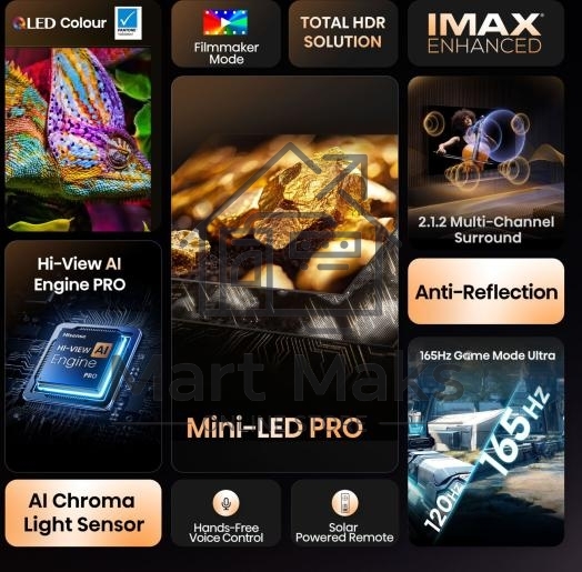 Телевизор 65'' Hisense 65U7Q PRO черный Mini LED UHD 144Hz Smart TV