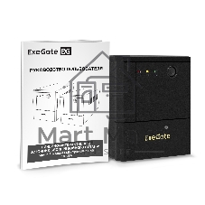 Источник бесперебойного питания ExeGate SpecialPro UNB-1000.LED.AVR.4SH (1000VA/700W, LED, AVR, 4*Schuko, батарея 12V 7.2Ah - 2 шт., металлический корпус, Black)