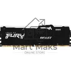 Оперативная память Kingston Fury Beast, DDR5, 16Gb (1x16 Gb), 6400 MHz, CL32, радиатор, RGb, черный