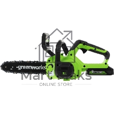 Цепная пила аккумуляторная GreenWorks G24CS25K2, 24V, 25 см, c АКБ 2Ач и ЗУ (2007707UA)