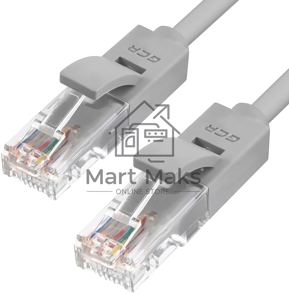 Патч-корд Greenconnect Патч-корд UTP прямой ethernet 0.3m кат.5е,  RJ45,  литой (Серый) (GCR-LNC03-0.3m)