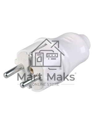 Вилка Iek EVP10-16-01-K01 ВПп10-01-Ст разборная прямая с з/к 16А белая