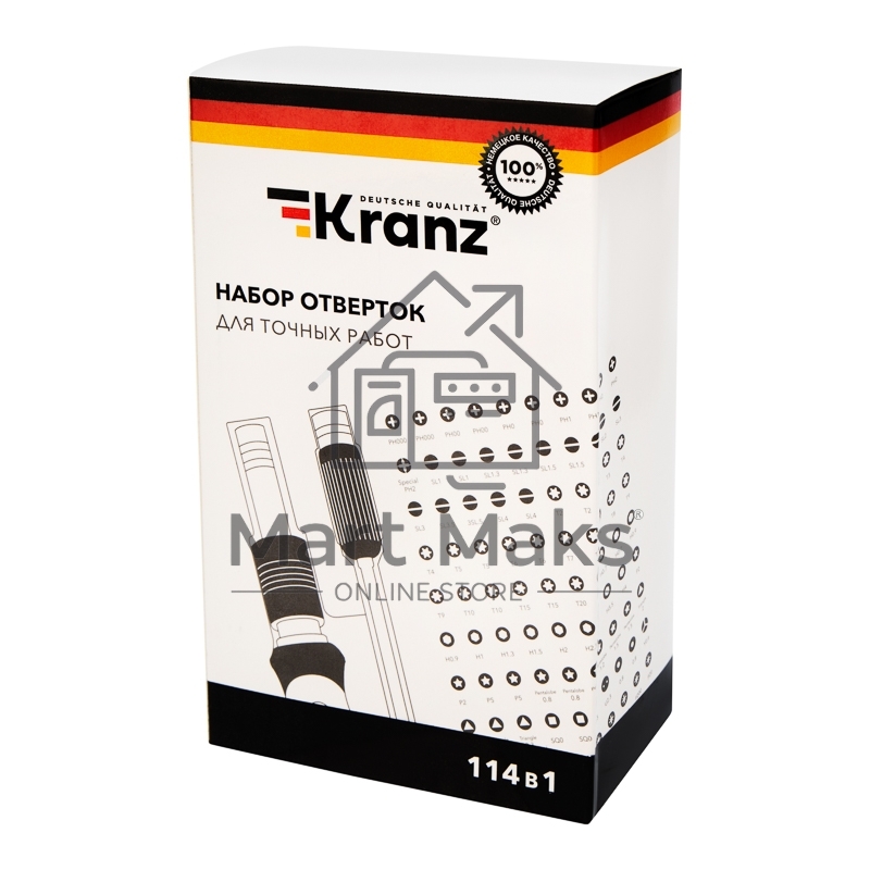 Набор отверток для точных работ KRANZ 114 предметов