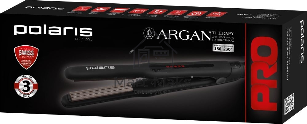 Щипцы Polaris PHSZ 1309TAi Argan Therapy PRO 38Вт макс.темп.:230С черный