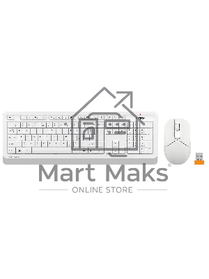 Комплект клавиатура + мышь A4Tech Fstyler FG1012 клав:белый мышь:белый USB беспроводная Multimedia