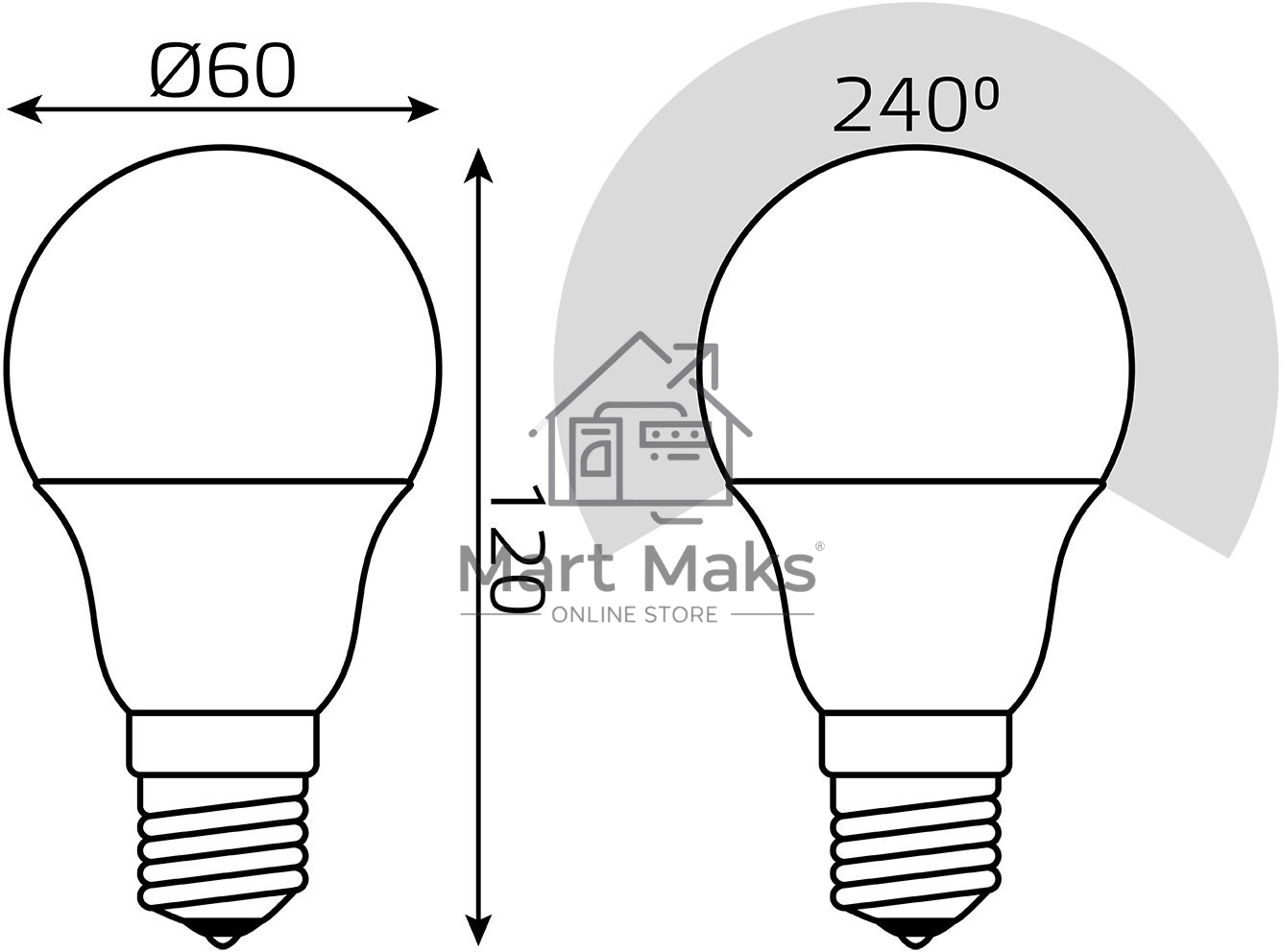Лампа светодиодная LED A60 E27 10Вт 2700К/4100К CTC Gauss 102502110-T