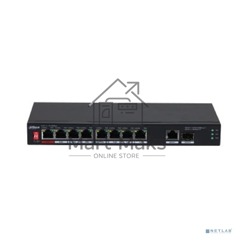 Коммутатор Dahua DH-PFS3110-8ET1GT1GF-96 8x100Mb 1G неуправляемый