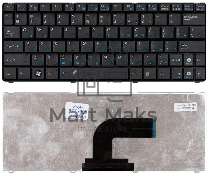 Клавиатура для ноутбука Asus Eee PC 1101 1101HA N10 N10E N10J черная