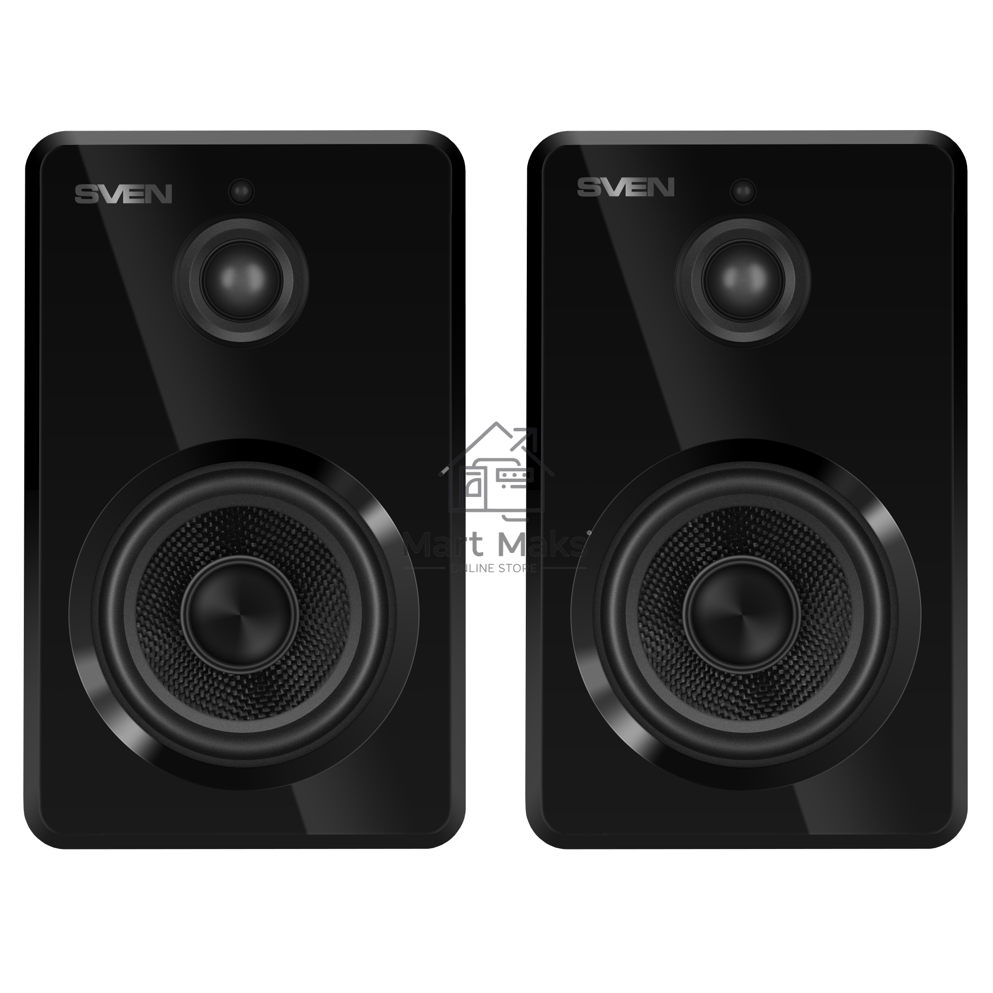 Колонки SVEN SPS-730 2.0 чёрные (2x25Вт, экокожа, USB/SD, пульт ДУ, Bluetooth)