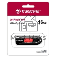 Флешка USB Transcend JetFlash 590 (TS16GJF590K), 16Gb, USB 2.0, R/W 15/5 черный/красный