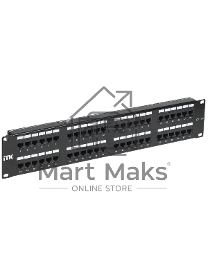 Патч-панель ITK 2U кат. 5Е UTP 48 портов (Dual) с каб. орг-м