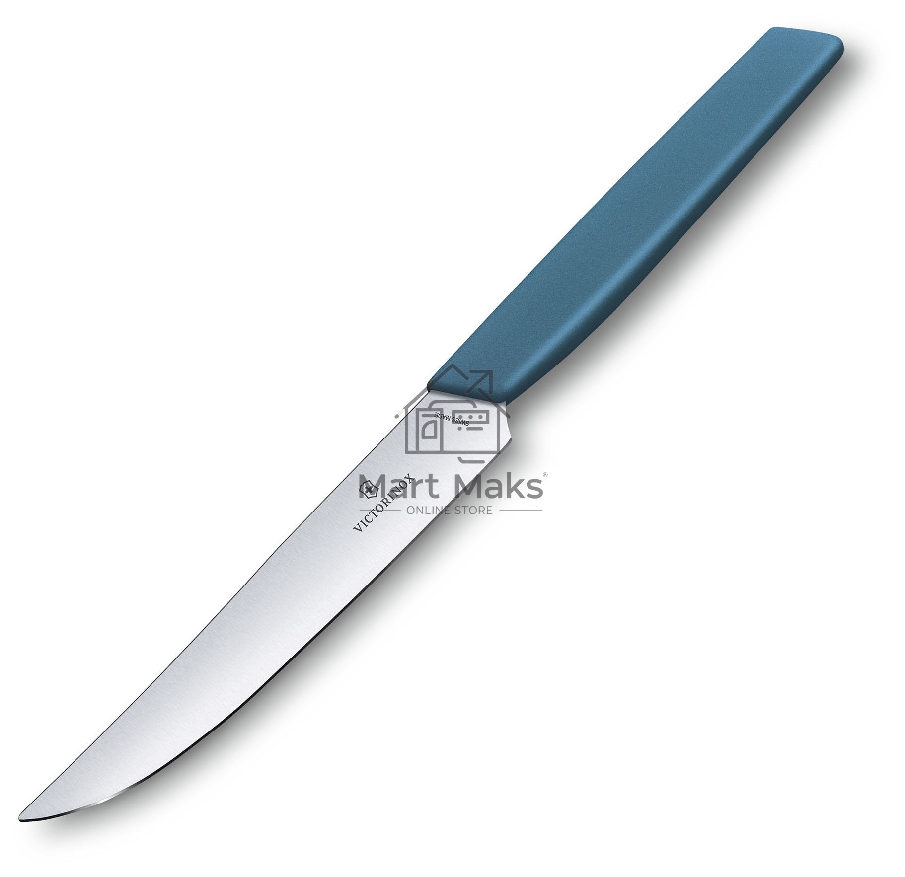 Нож кухонный Victorinox Swiss Modern (6.9006.122) стальной для стейка лезв.120мм прямая заточка синий