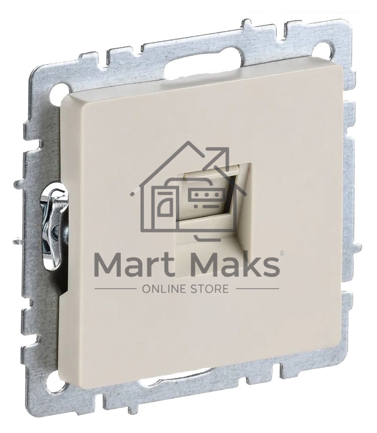 Розетка компьютерная СП RJ45 кат.5E BRITE РК10-БрКр беж. IEK BR-K10-1-K10
