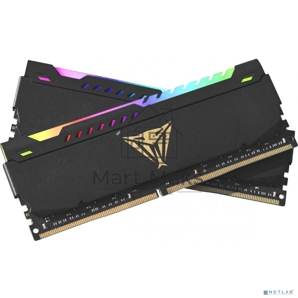 Оперативная память Patriot Viper Steel, DDR4, 32GB (2x16GB), 3200MHz, CL18, DIMM, с радиатором, RGB, черный