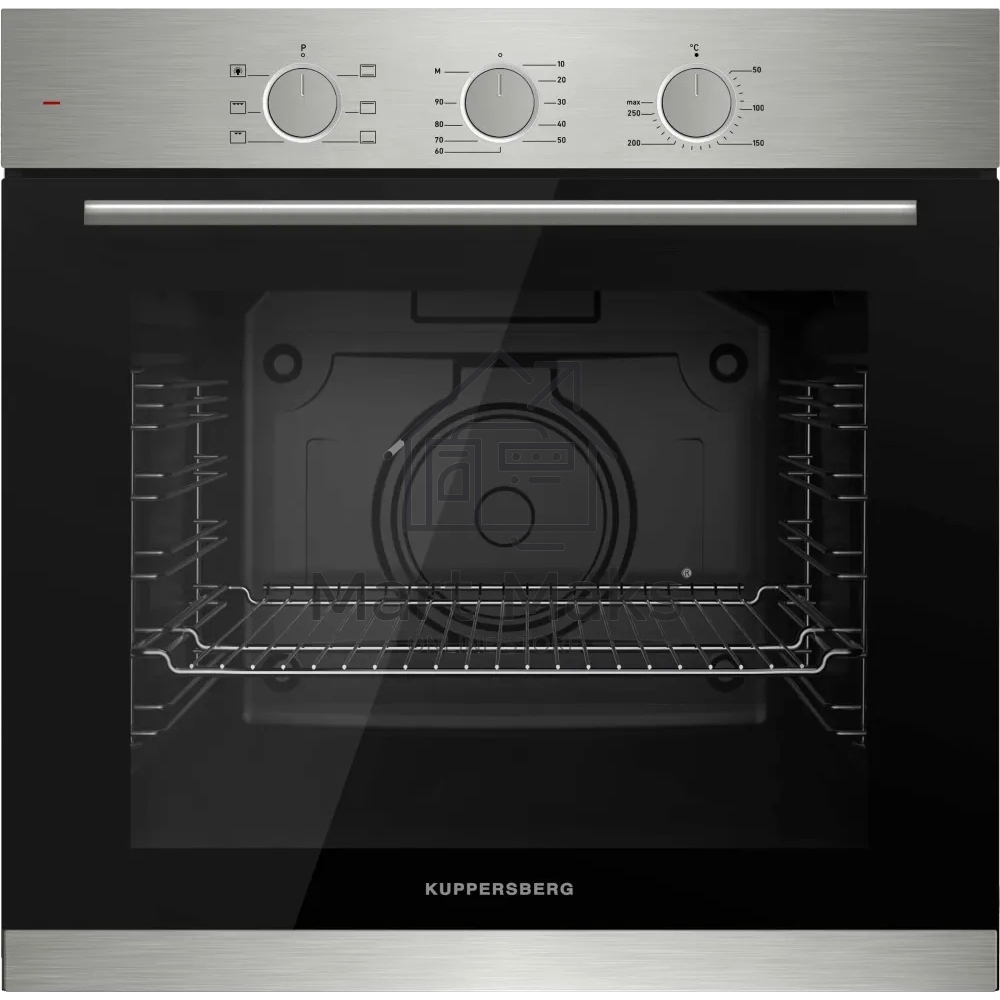 Электрический духовой шкаф Kuppersberg HF 603 BX 60 см, 80 л, High-Tech, 6 режимов, паровая очистка, черный + нерж. сталь
