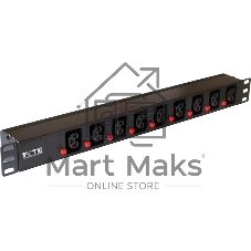 Блок распределения питания Lanmaster TWT-PDU19-16A9C39L-C20 гор.размещ. 9xC39 базовые 16A C20
