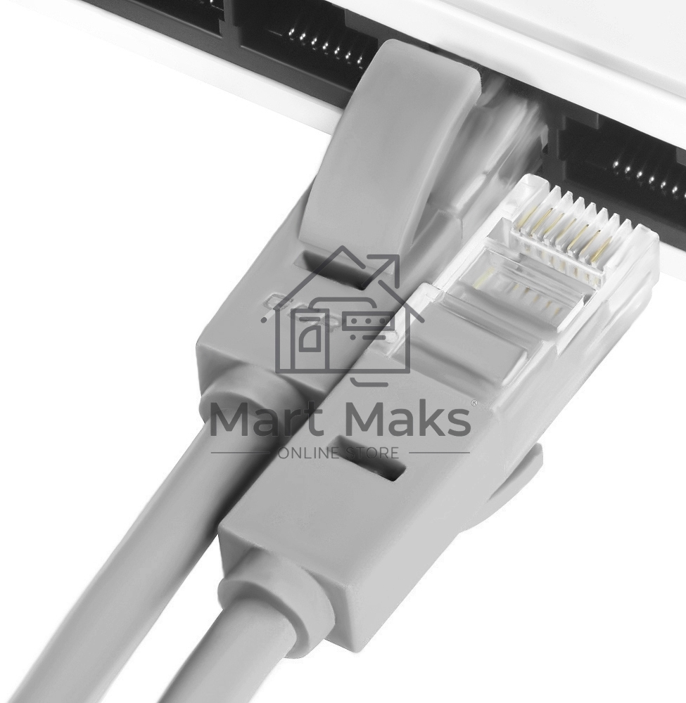 Патч-корд Greenconnect Патч-корд UTP прямой ethernet 0.3m кат.5е,  RJ45,  литой (Серый) (GCR-LNC03-0.3m)