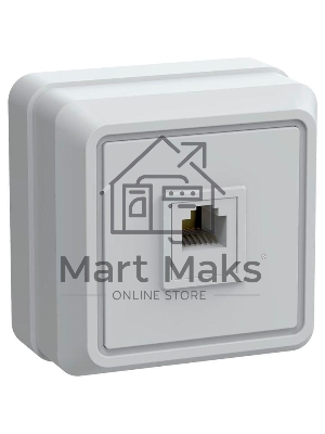 Розетка телефонная 1-м ОП Октава РТ20-ОБ IP20 белый ИЭК ETO10-K01-DC