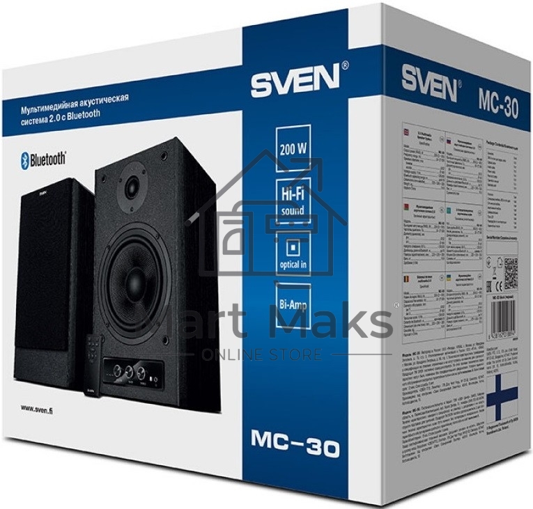 Колонки SVEN АС MC-30, черный (200 Вт, Bluetooth, пульт, Optical)