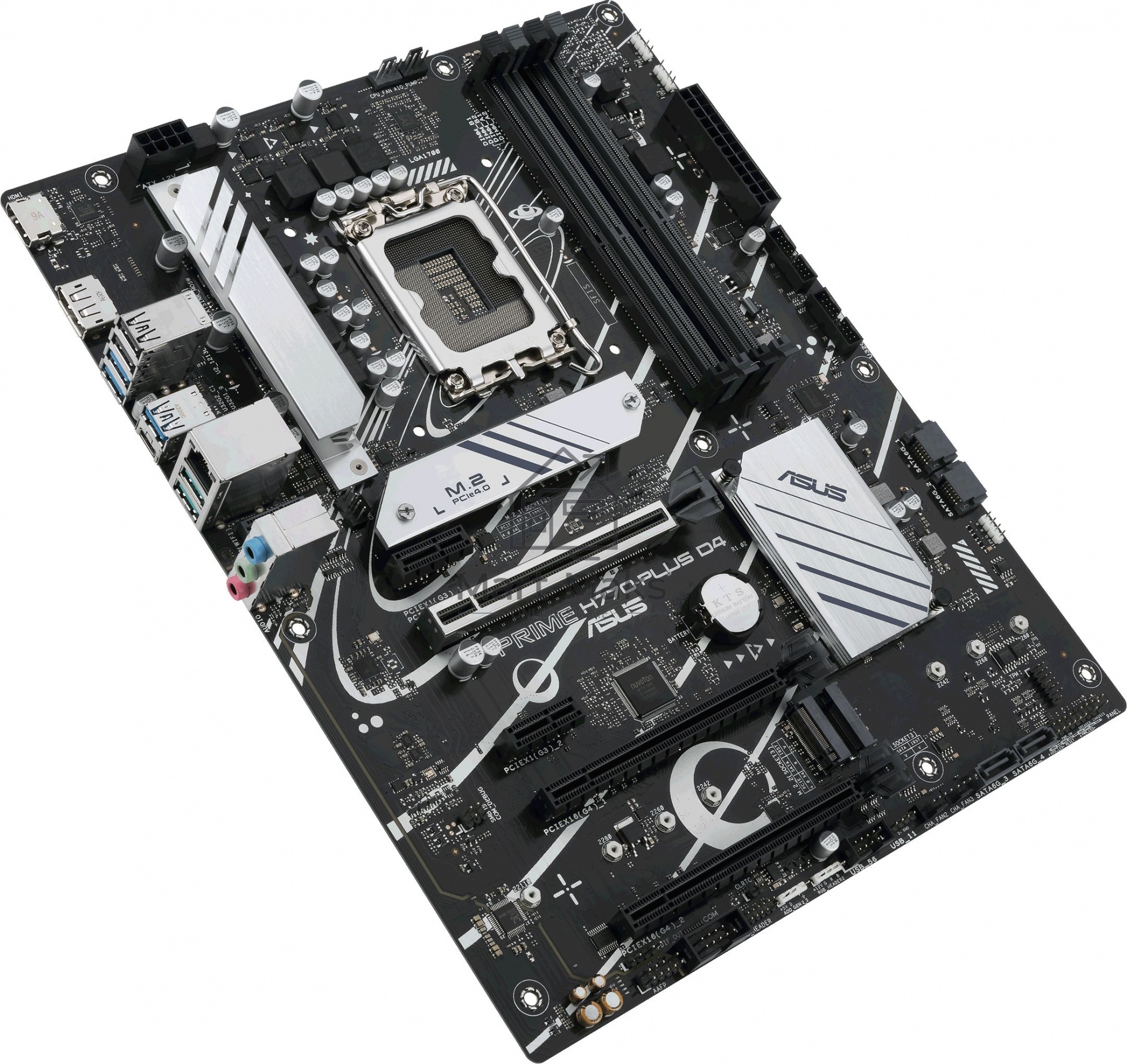 Материнская плата ASUS PRIME H770-PLUS D4, LGA 1700, Intel H770, 4xDDR4, 4xSATA, 3xM.2 PCIe 4.0 x4, 1xPCIe 5.0 x16, 2xPCIe 4.0 x4, 1xHDMI, 1xDP, 1xUSB-C 3.2 Gen 2, 2xUSB 3.2 Gen 2, 3xUSB 3.2 Gen 1, 1x 1Gb LAN, 3x3.5 мм, 7.1, ATX